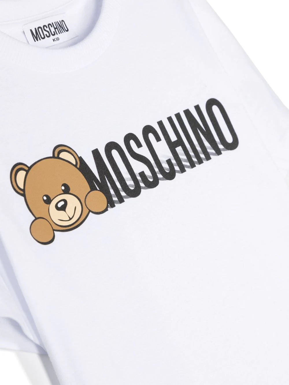 White Teddy Logo T-Shirt - MOSCHINO KIDS - Russocapri